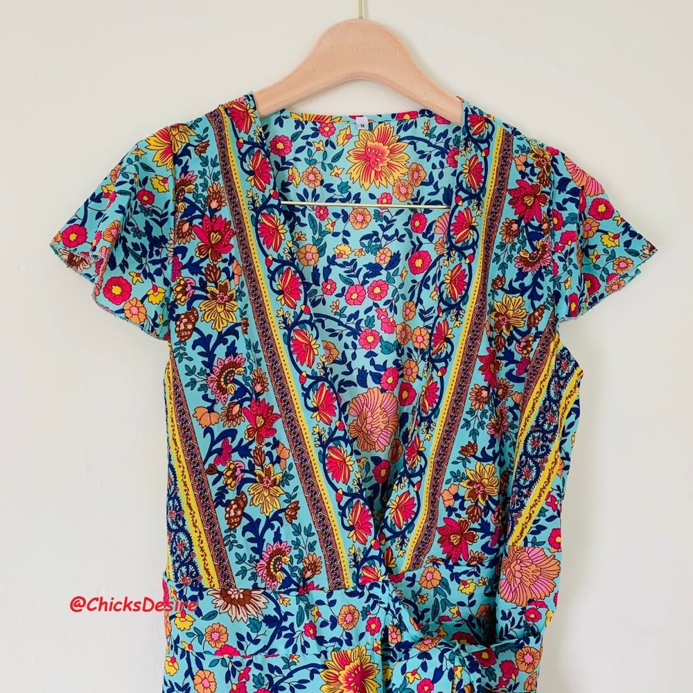 2021 Hot Pick - Boho V-neck Maxi Printed Dress - Picture 7 of 15